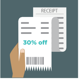 Checkout Receipt with 30 discount
